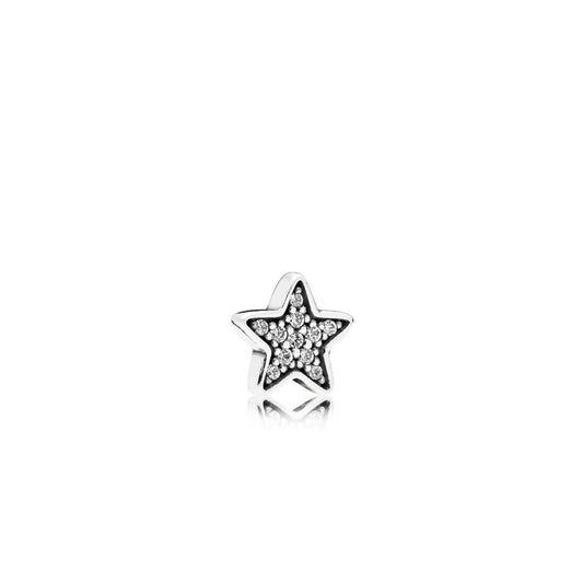Star silver petite element with clear cu