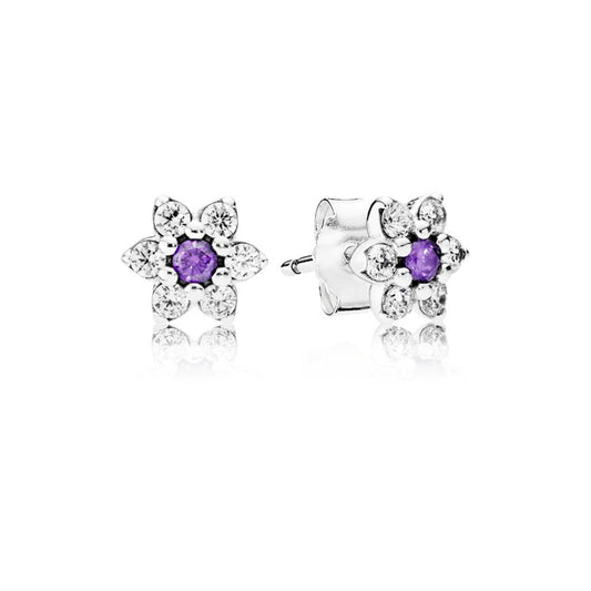 Forget Me Not, Purple & Clear CZ