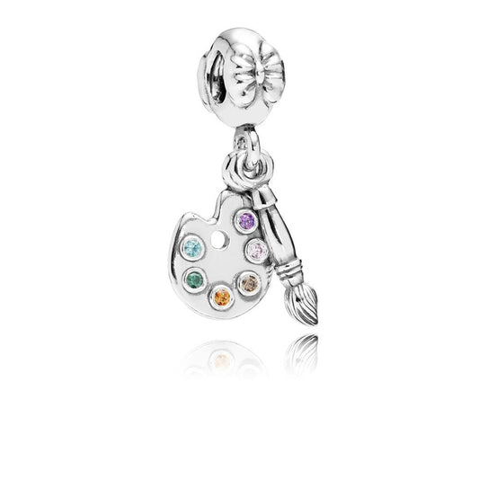 artist's palette, multi-colored CZ