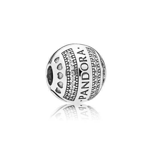 Pandora Logo Round Clip Charm