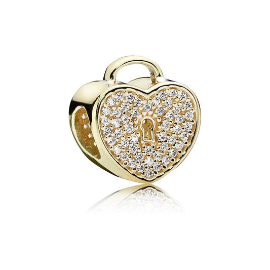 heart lock, clear CZ