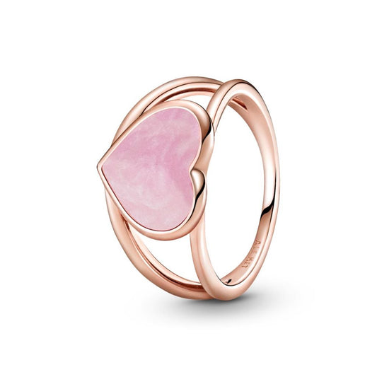 Pink Swirl Heart Statement Ring
