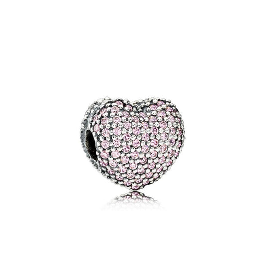 Pave Open My Heart, Pink CZ