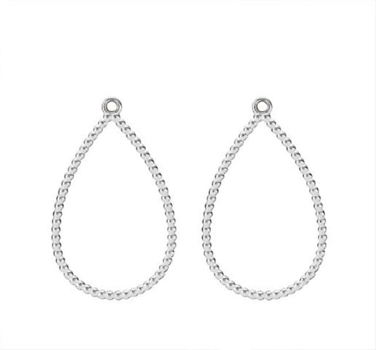 Charm Twisted Teardrop Hoop
