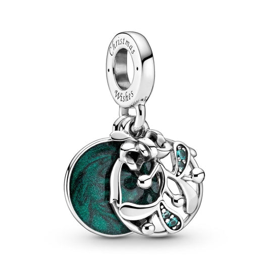 Christmas Mistletoe, Green Enamel & Crys