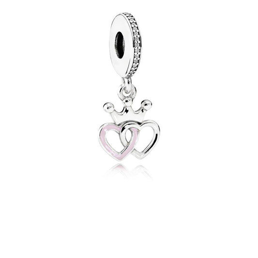Crowned Hearts, Orchid Pink Enamel & Cle