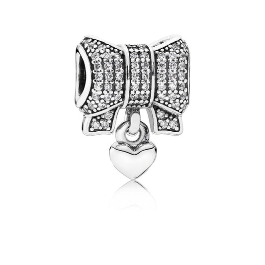 Heart & Bow, Clear CZ