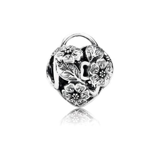 floral heart padlock