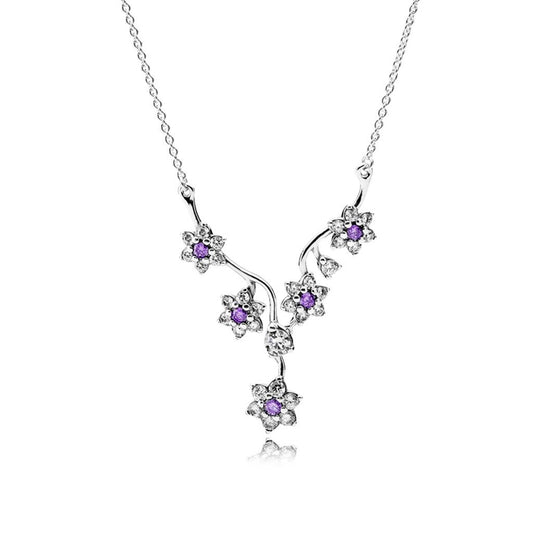 Forget Me Not, Purple & Clear CZ