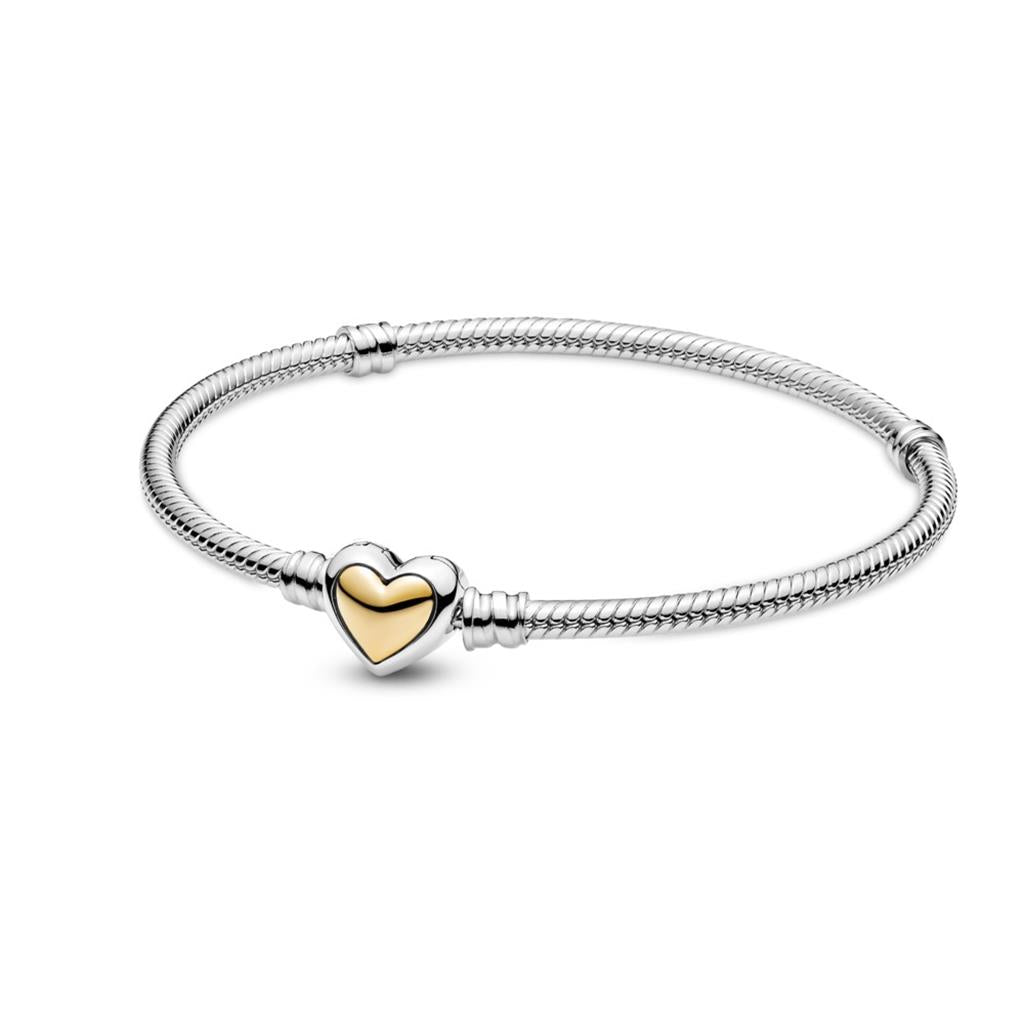 Domed Golden Heart Clasp Snake Chain Bra