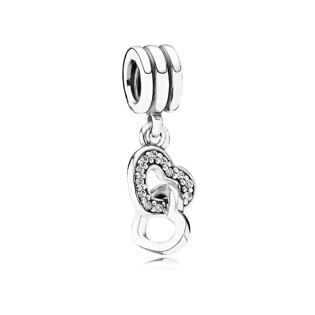 Interlocking Hearts Dangle Charm