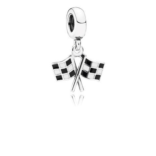 finish line, black & white enamel