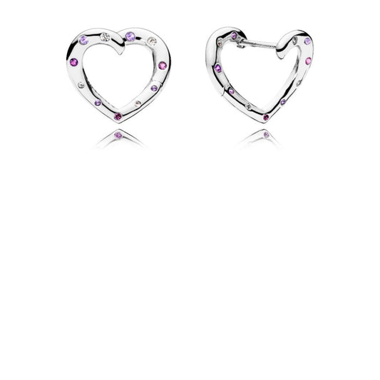 Bright Hearts Hoops, Multi-Colored Cryst