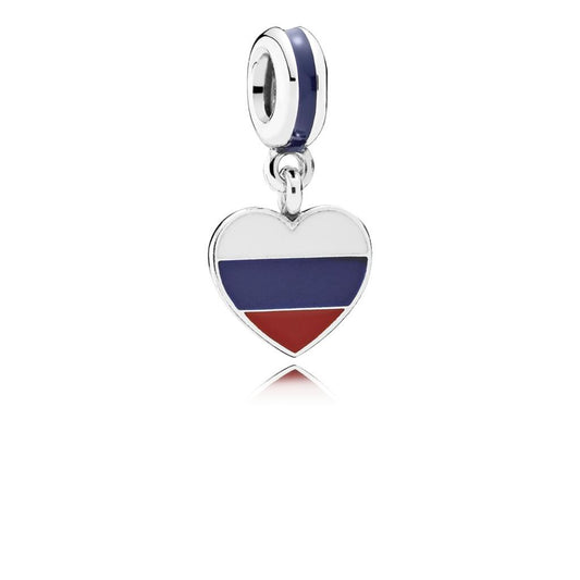 russia heart flag, white, blue & red ena