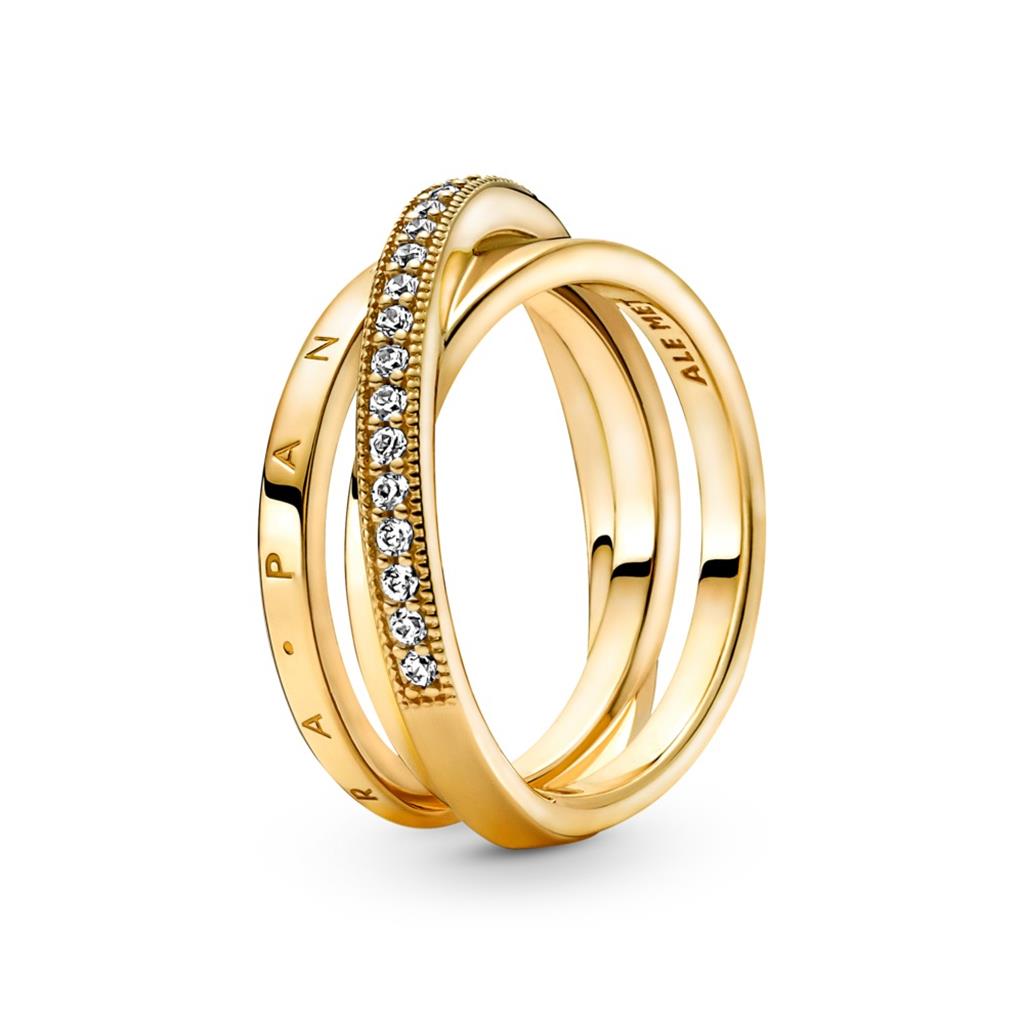 Crossover PaveTriple Band Ring