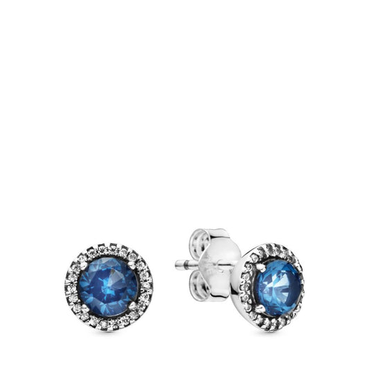 FINAL SALE - Blue Round Sparkle Stud Ear