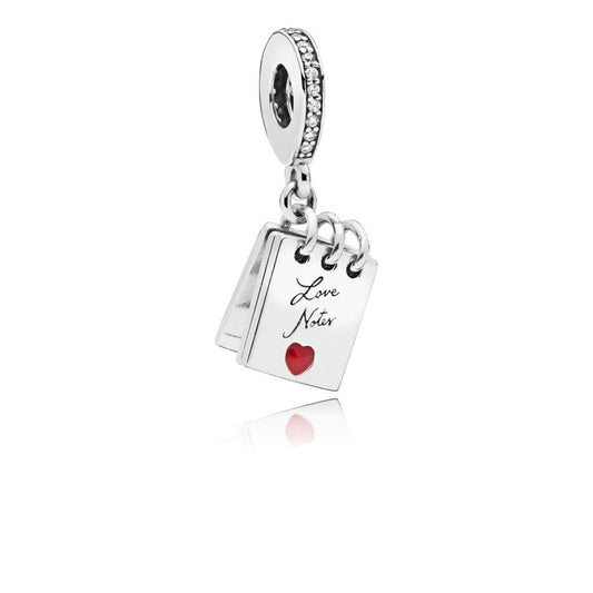 Love Notes, Clear CZ & Crimson Red Ename