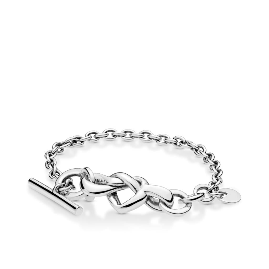 Knotted Heart T-Bar Bracelet