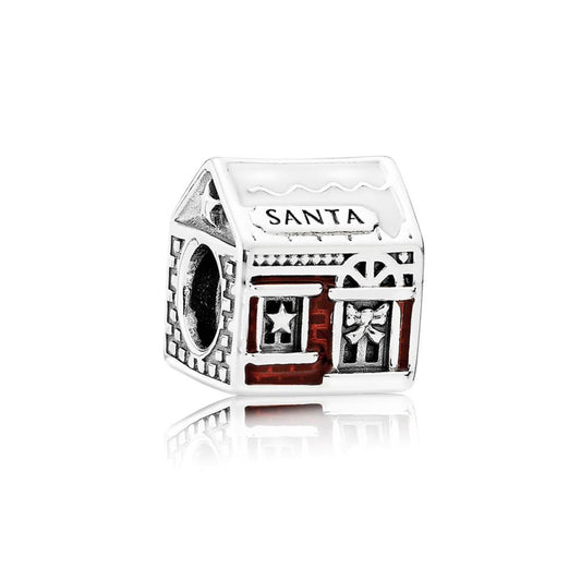 Santa's Home, White & Translucent Red En