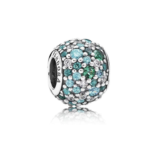 ocean mosaic Pave, mixed green CZ & gree