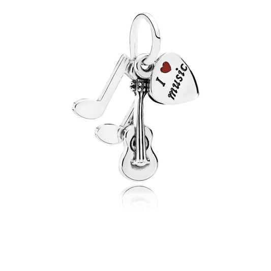 I love music, red enamel
