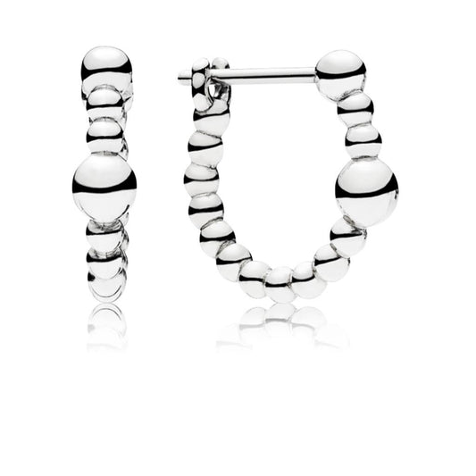 String of Beads Hoop Earrings
