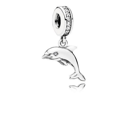 playful dolphin, clear CZ