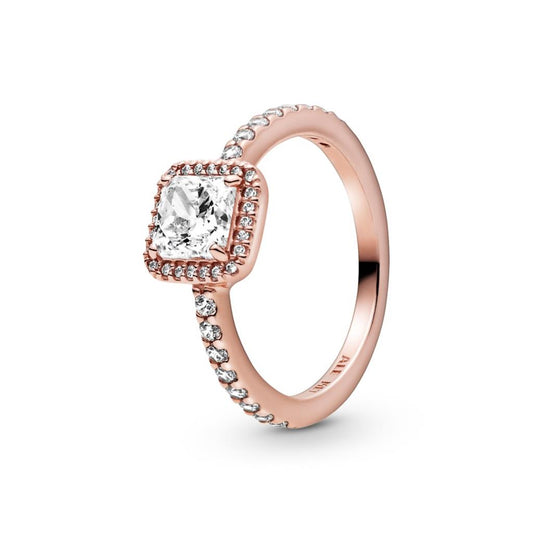 Square Sparkle Halo Ring