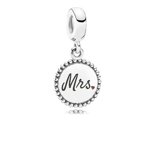 Mrs Engraved Dangle Charm