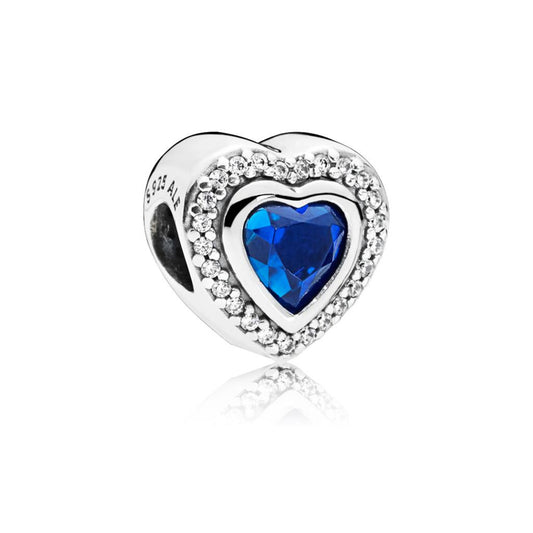 Sparkling Blue Heart Charm