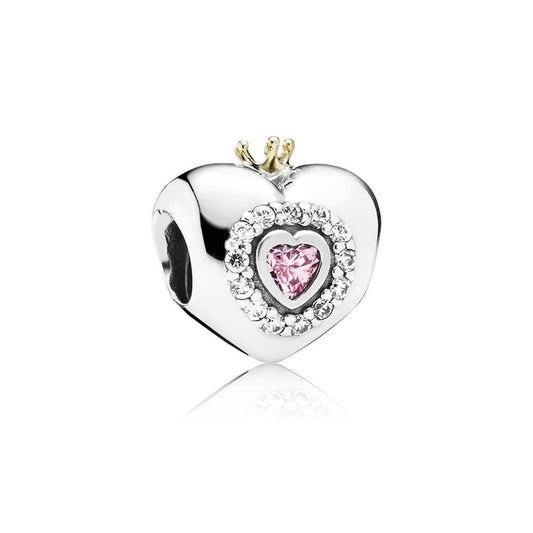 princess heart, pink CZ