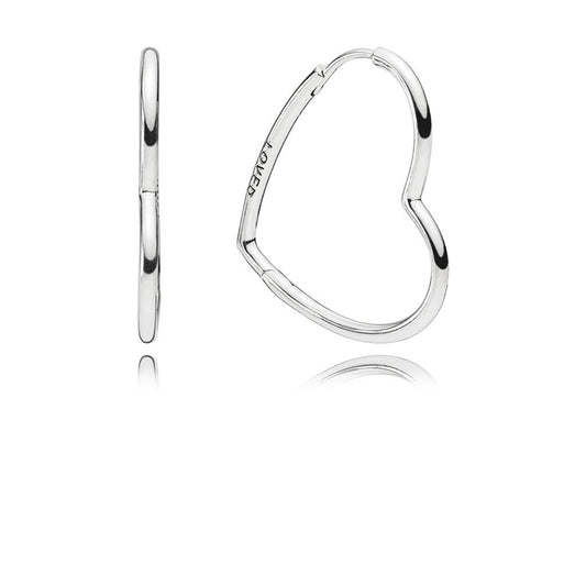 Asymmetrical Heart Hoop Earrings