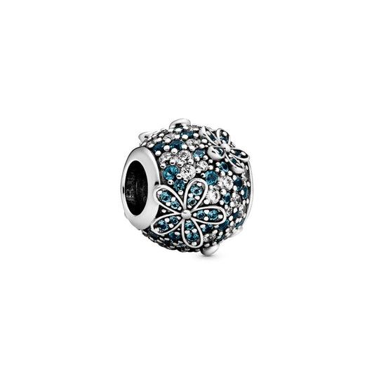 Teal Pave Daisy Flower Charm