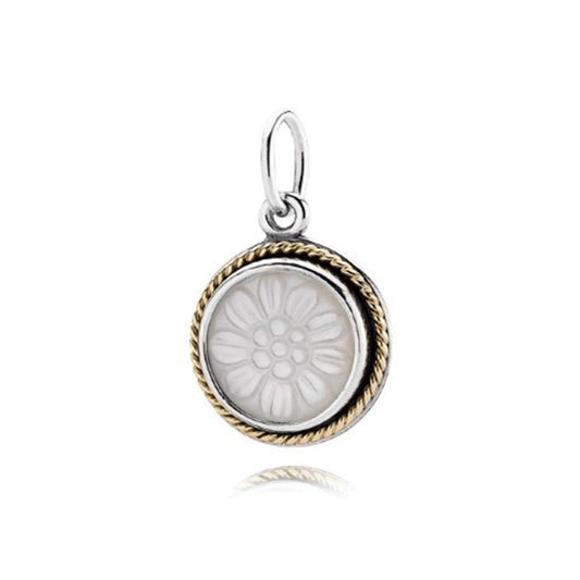 daisy signet, mother of pearl