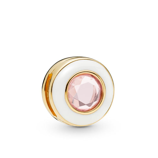 FINAL SALE - White Circle Clip Charm