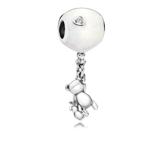 Balloon, teddy and rabbit silver charm w