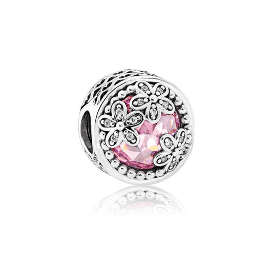 Dazzling Daisy Meadow, Pink & Clear CZ