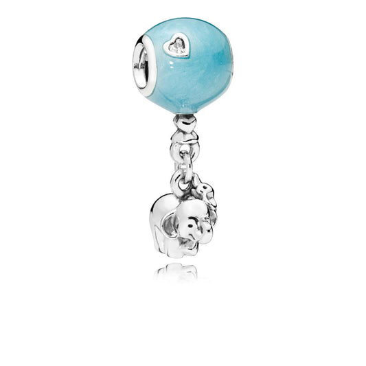 Elephant & Blue Balloon, Blue Enamel & C