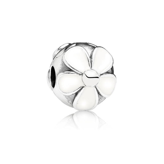 darling daisies, white enamel