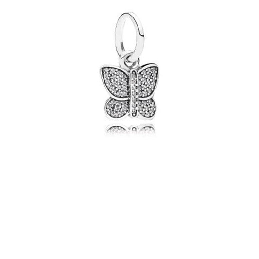 sparkling butterfly, clear CZ