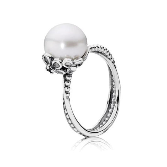 garden odyssey, white pearl & black CZ