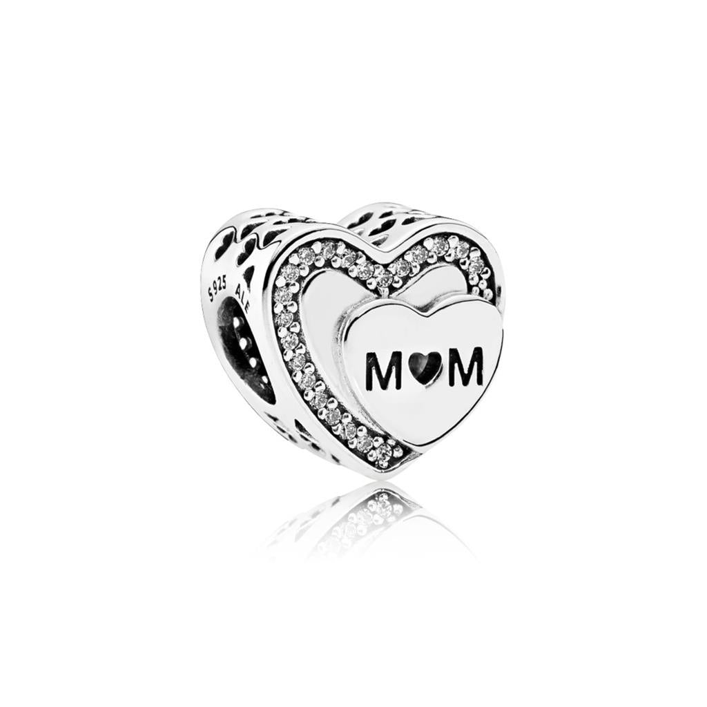 Sparkling Mom Heart Charm