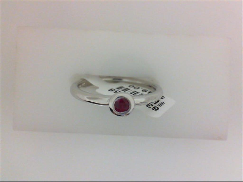 Sterling Silver Ring With One 3.00Mm Rou