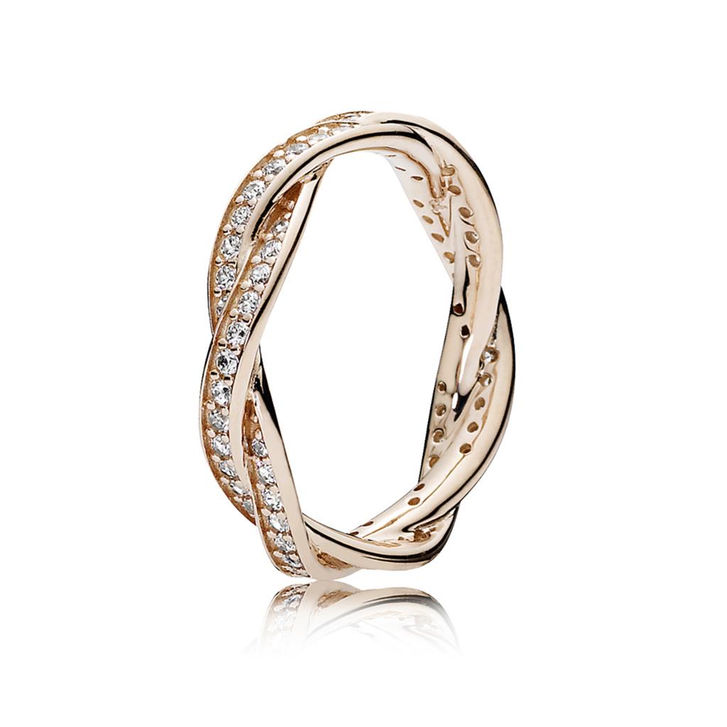 Sparkling Twisted Lines Ring