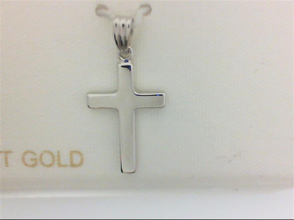 White 14 Karat Cross Pendant