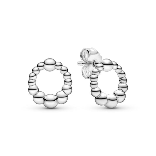 Beaded Circle Stud Earrings