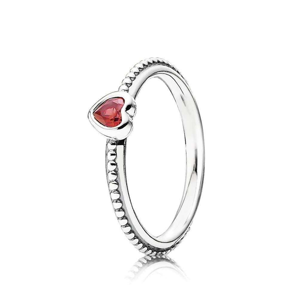 Red Heart Beaded Ring