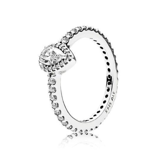 Classic Teardrop Halo Ring