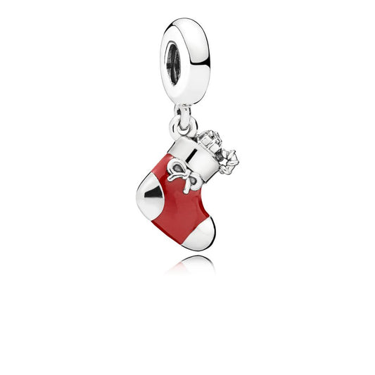 Festive Stocking, Berry Red Enamel