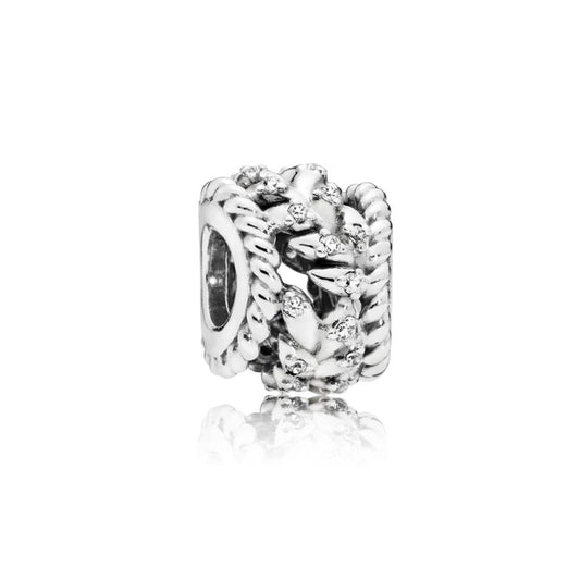 Dazzling Grain Swirls, Clear CZ